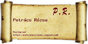 Petrács Rózsa névjegykártya