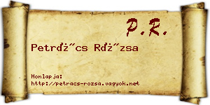 Petrács Rózsa névjegykártya