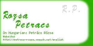 rozsa petracs business card