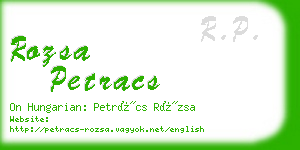 rozsa petracs business card